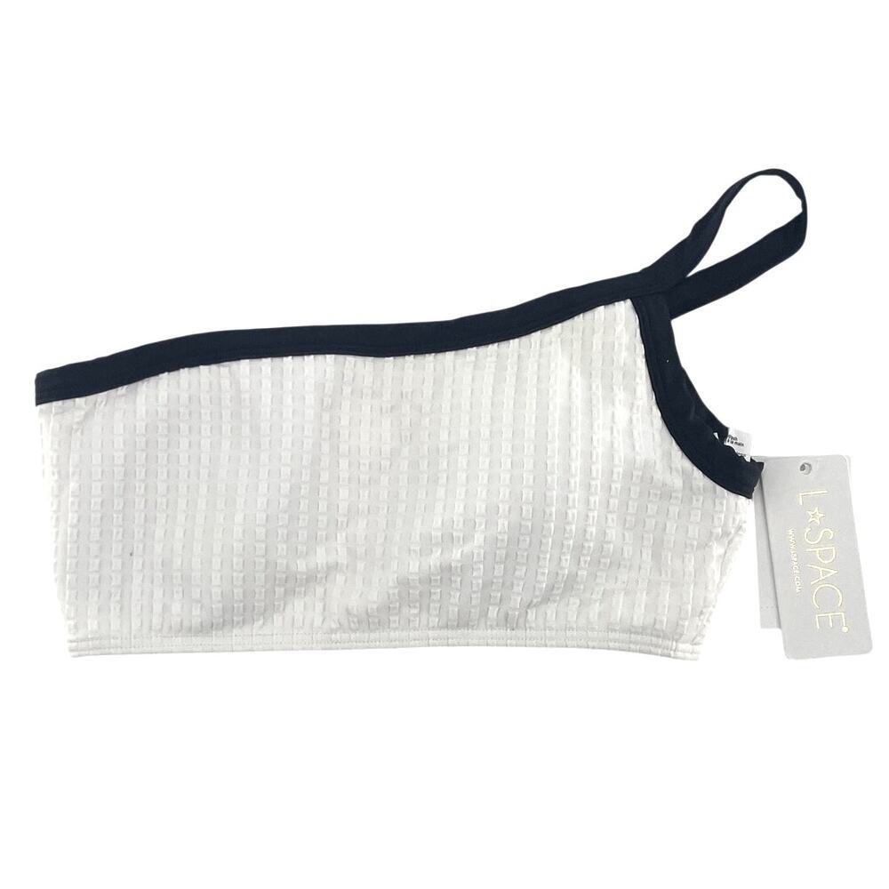 L*Space Axel Bikini Top White with Black Trim M - Picture 3 of 9